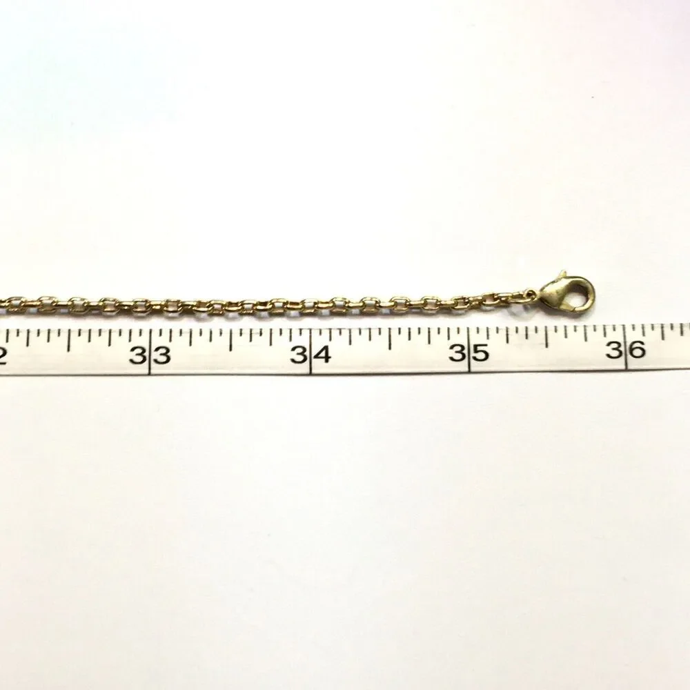 Anne Klein Vintage AK Faux Button Pearl Gold Tone Chain 36in Rope Necklace